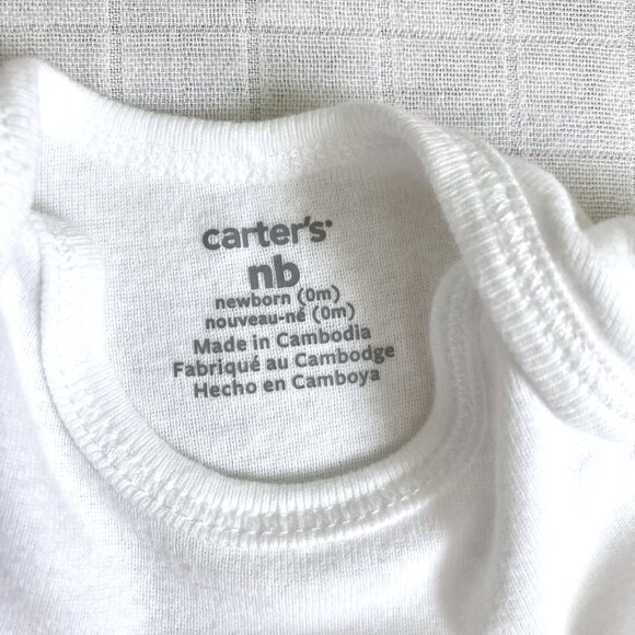 White Carter's Newborn Bodysuits Bundle - Picture 5 of 6